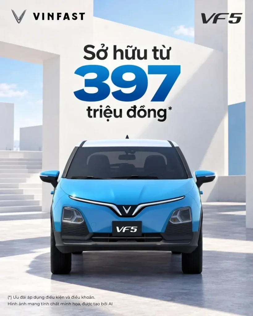 VinFast VF 5 giảm giá: Cơ hội mua xe dưới 400 triệu